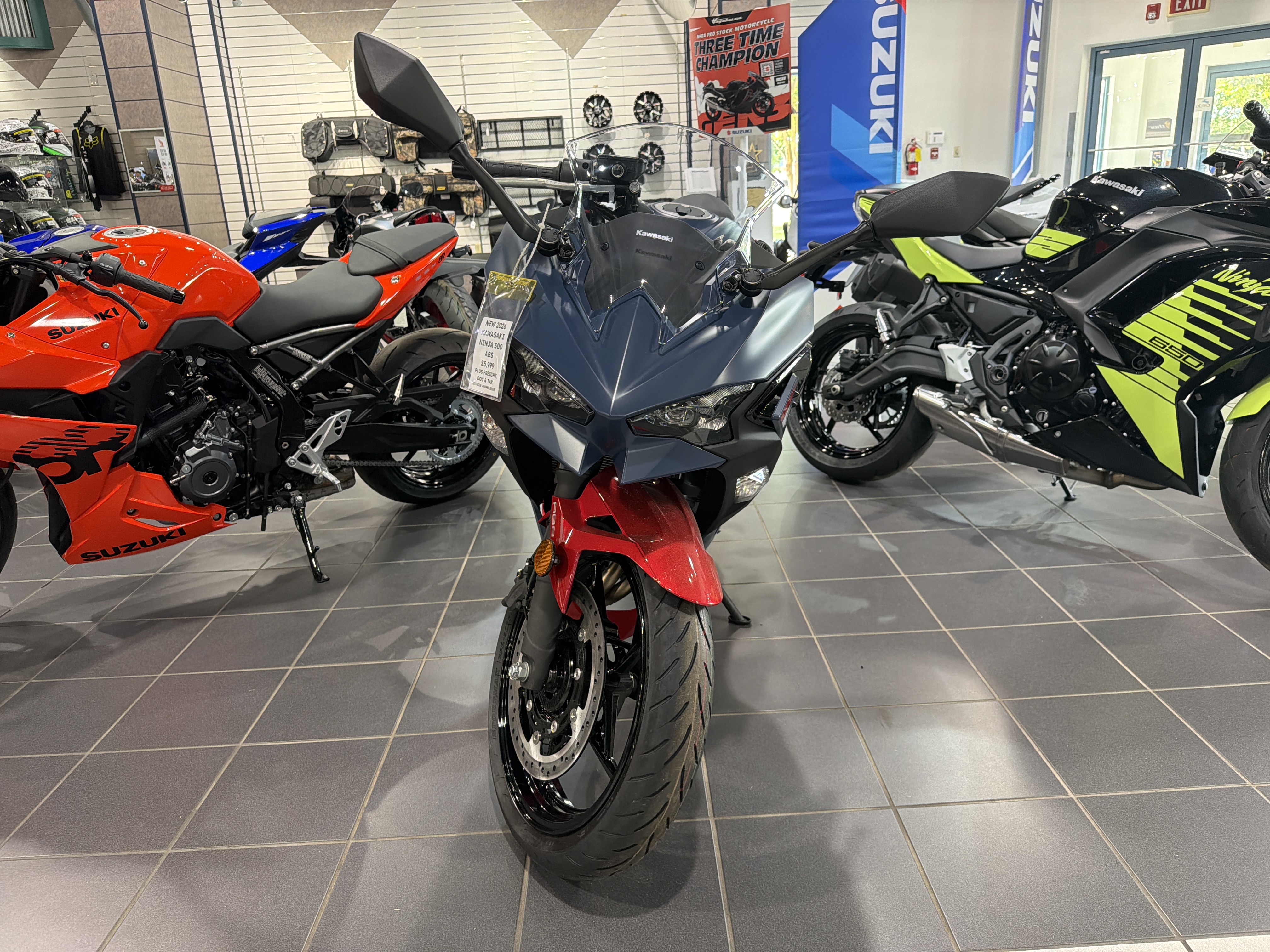 2026 KAWASAKI NINJA 500 ABS BLUE A94949 - Dothan Powersports