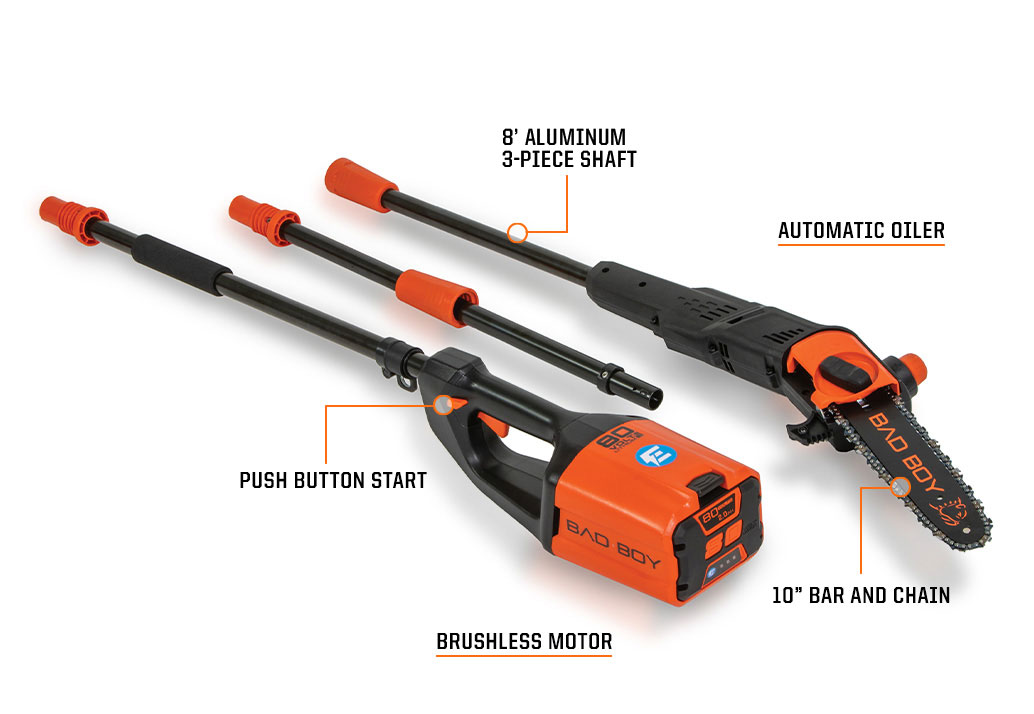 2023 Bad Boy Pole Saw - E-Series 80V Brushless 10 in. for sale in the Pompano Beach, FL area. Get the best drive out price on 2023 Bad Boy Pole Saw - E-Series 80V Brushless 10 in. and compare.